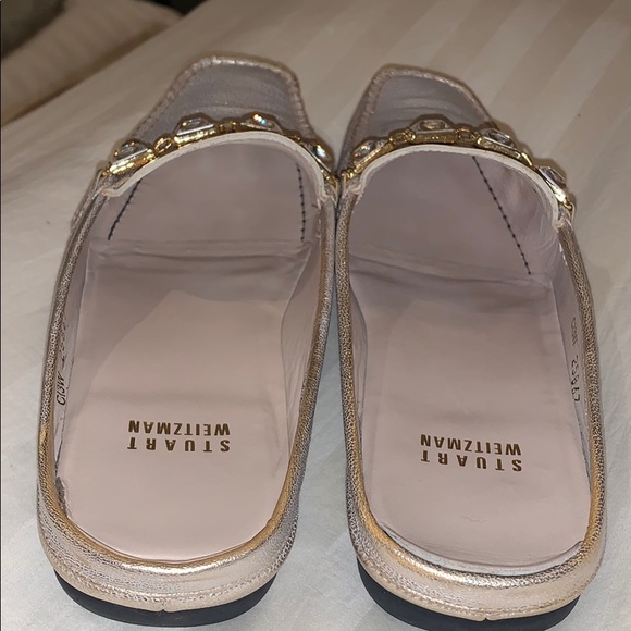 Stuart Weitzman gold slides - Picture 3 of 6